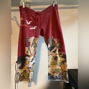 Vintage Lucky Brand Asian-Inspired Sweatpants
Size Small - Deep Red